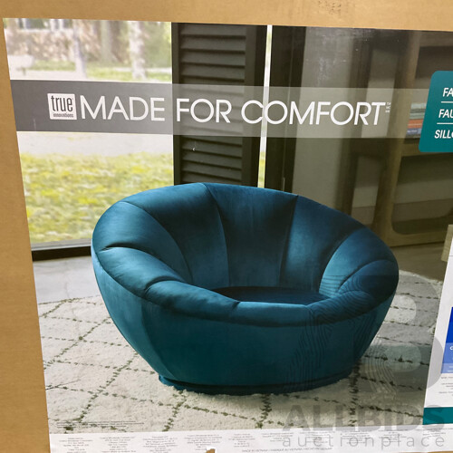 True Innovations (1435365) Living Style Swivel Chair Teal - ORP $274.99