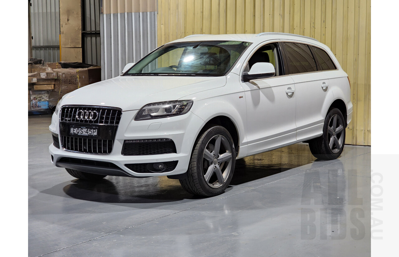 10/2013 Audi Q7 3.0 TDI Quattro S-Line MY13 4d Wagon White 3.0L - Turbo Diesel - 7 Seater