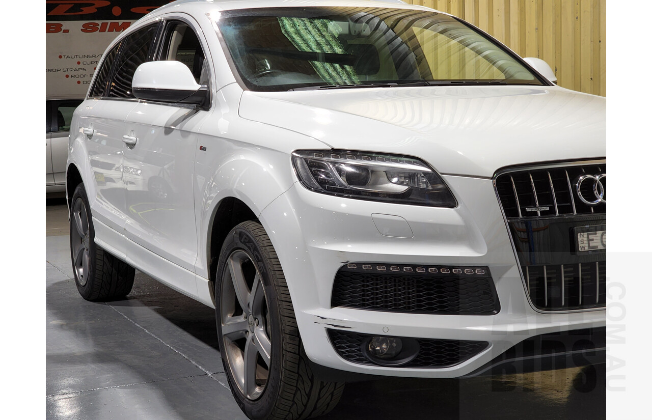 10/2013 Audi Q7 3.0 TDI Quattro S-Line MY13 4d Wagon White 3.0L - Turbo Diesel - 7 Seater