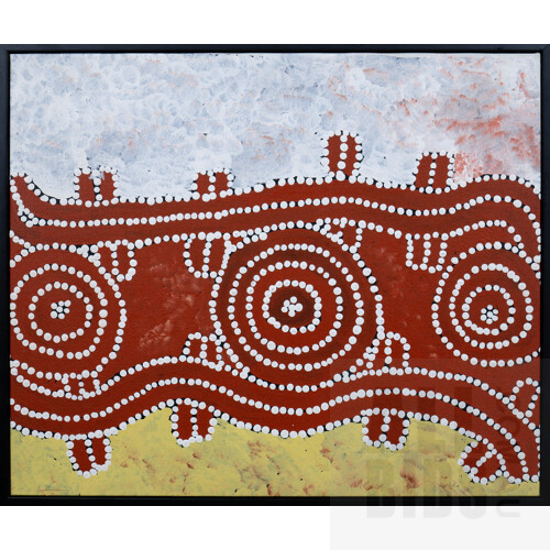 Ted Egan Jangala (born c1940, Warlpiri language group), Untitled 2011, Acrylic on Canvas, 60 x 50 cm