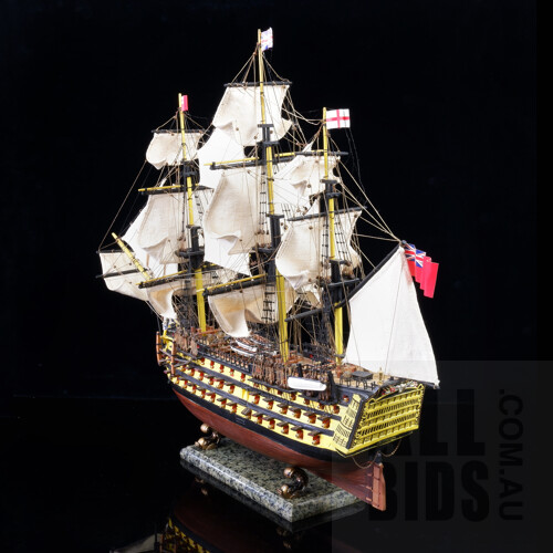 Large Model of a British Navy Gun Ship