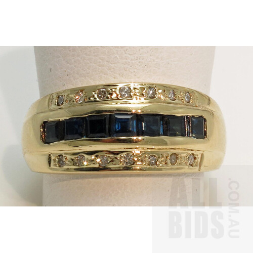 9ct Gold Sapphire & Diamond Ring