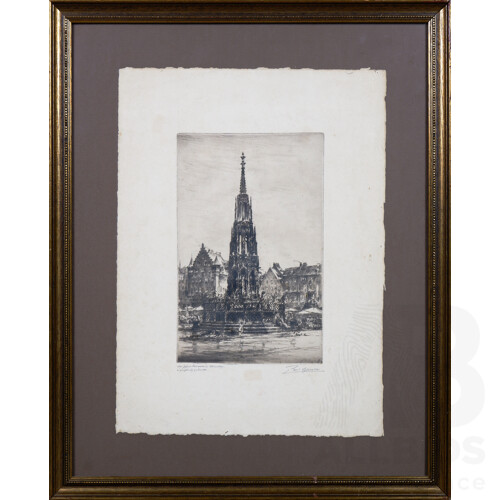 Set of Three, Various German Village Scenes, Original Etchings, 56 x 45 cm (framed) 59.5 x 41.5 cm (framed) 47.5 x 38.5 cm (framed) 