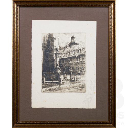 Set of Three, Various German Village Scenes, Original Etchings, 56 x 45 cm (framed) 59.5 x 41.5 cm (framed) 47.5 x 38.5 cm (framed) 