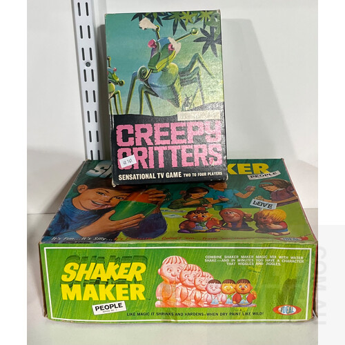 Vintage Toltoy’s Creepy Critters Game in Original Box and Ideal Brand Shaker Maker Activity Set in Original Box