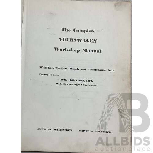 The Complete Volkswagen Workshop Manual and Volkswagen Technical Manual by H Elfrink