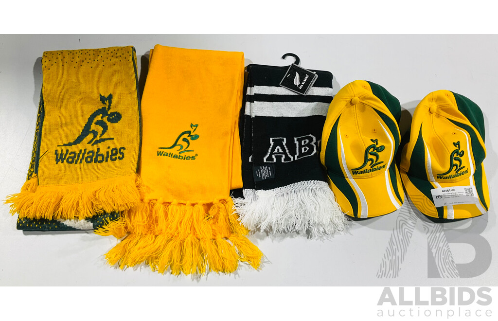 International Rugby Memorabilia From Wallabies and All Blacks - Lot of Five