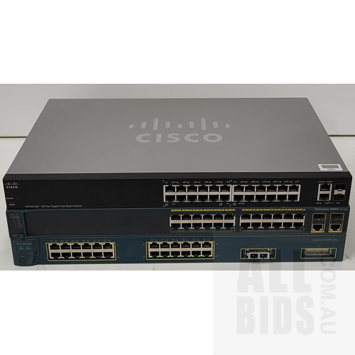 Assorted Cisco 24-Port Gigabit/Fast Switches - Lot of Three