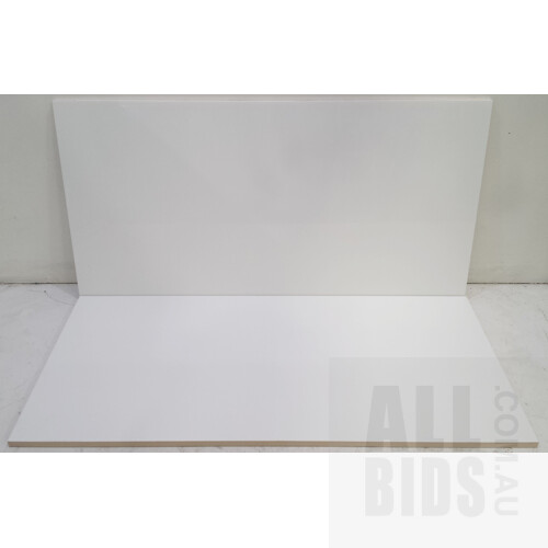 Eight Boxes of 600mm x 300mm Ceramic Wall Tiles - White -  11.52 Square Meters - New