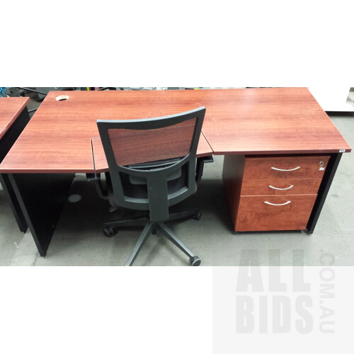 Workstation with Keyboard Platform, Pedestal Unit and Gaslift Chair