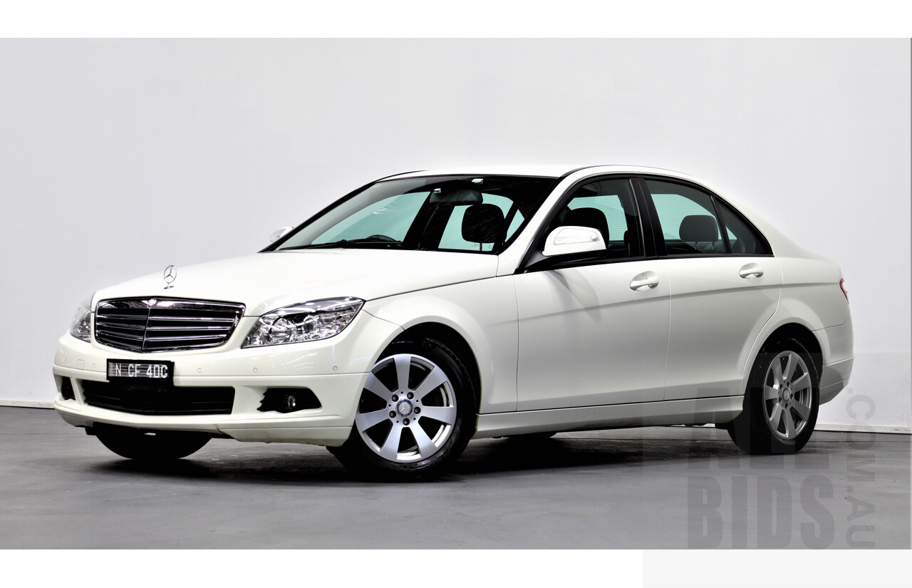 7/2008 Mercedes-Benz C200 Kompressor Classic W204 4d Sedan White 1.8L Supercharged