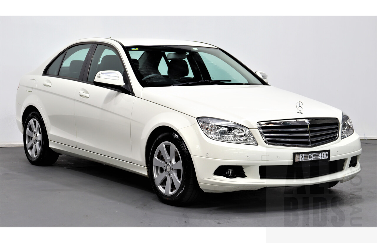 7/2008 Mercedes-Benz C200 Kompressor Classic W204 4d Sedan White 1.8L Supercharged