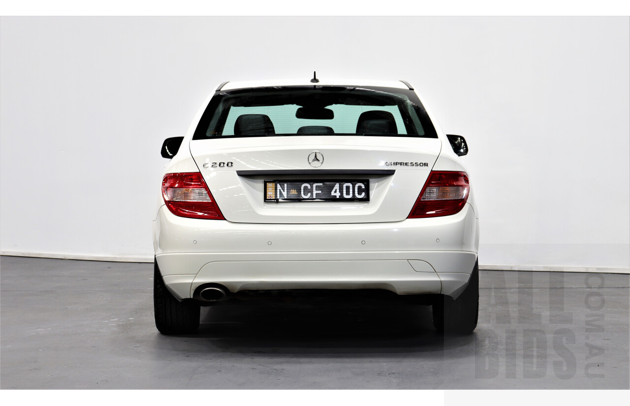 7/2008 Mercedes-Benz C200 Kompressor Classic W204 4d Sedan White 1.8L Supercharged