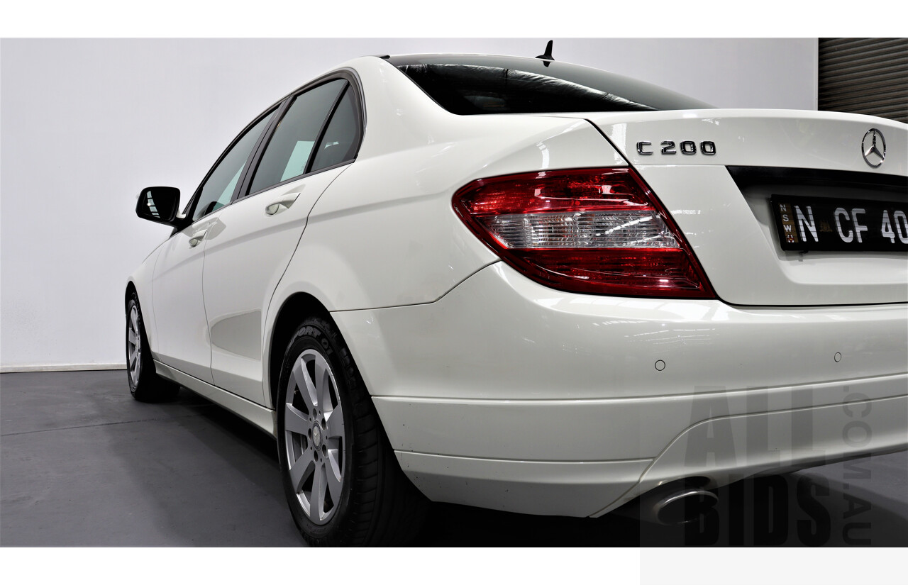 7/2008 Mercedes-Benz C200 Kompressor Classic W204 4d Sedan White 1.8L Supercharged