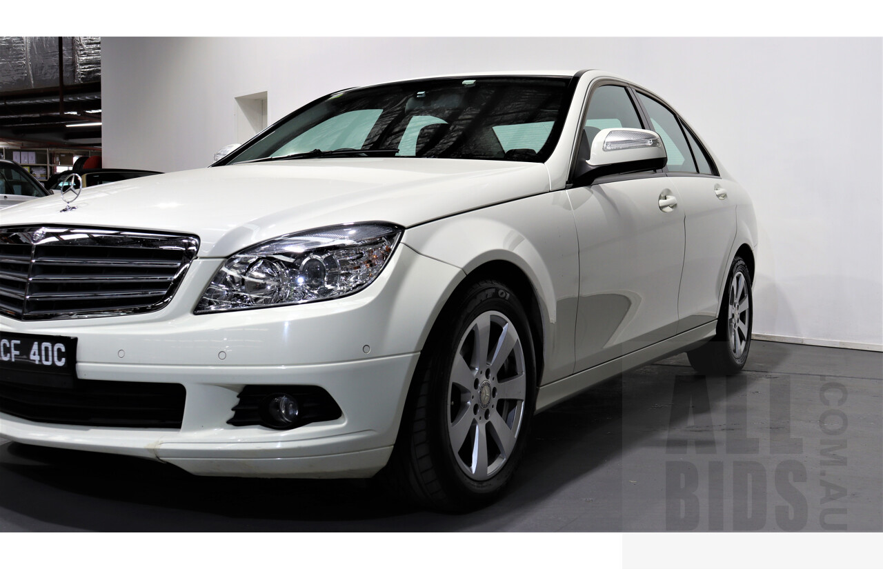 7/2008 Mercedes-Benz C200 Kompressor Classic W204 4d Sedan White 1.8L Supercharged