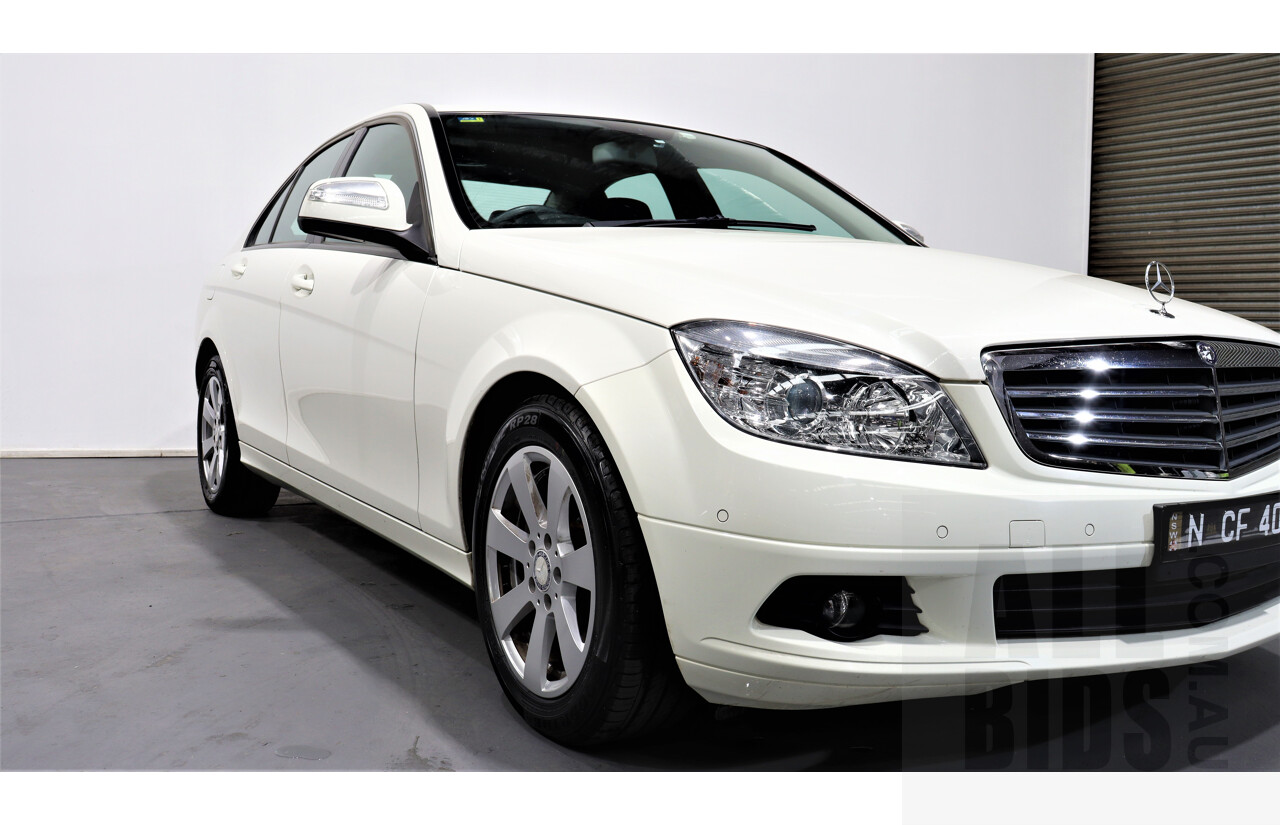 7/2008 Mercedes-Benz C200 Kompressor Classic W204 4d Sedan White 1.8L Supercharged