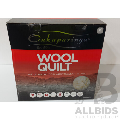 Onkaparinga King Size Washable Wool Quilt - ORP $329.95