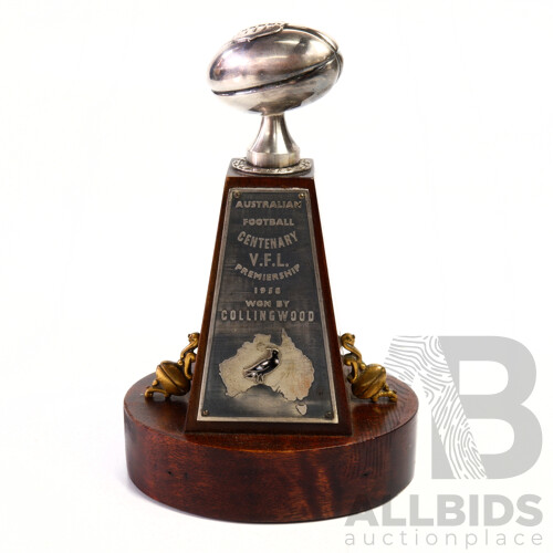 Early Australian Football Centenary V.F.L Premiership 1958 Trophy Won by Collingwood in Their 18 Point Victory Over Melbourne Football Club