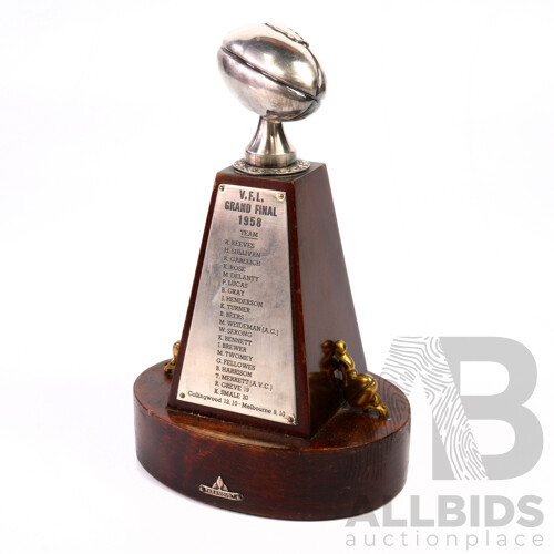 Early Australian Football Centenary V.F.L Premiership 1958 Trophy Won by Collingwood in Their 18 Point Victory Over Melbourne Football Club