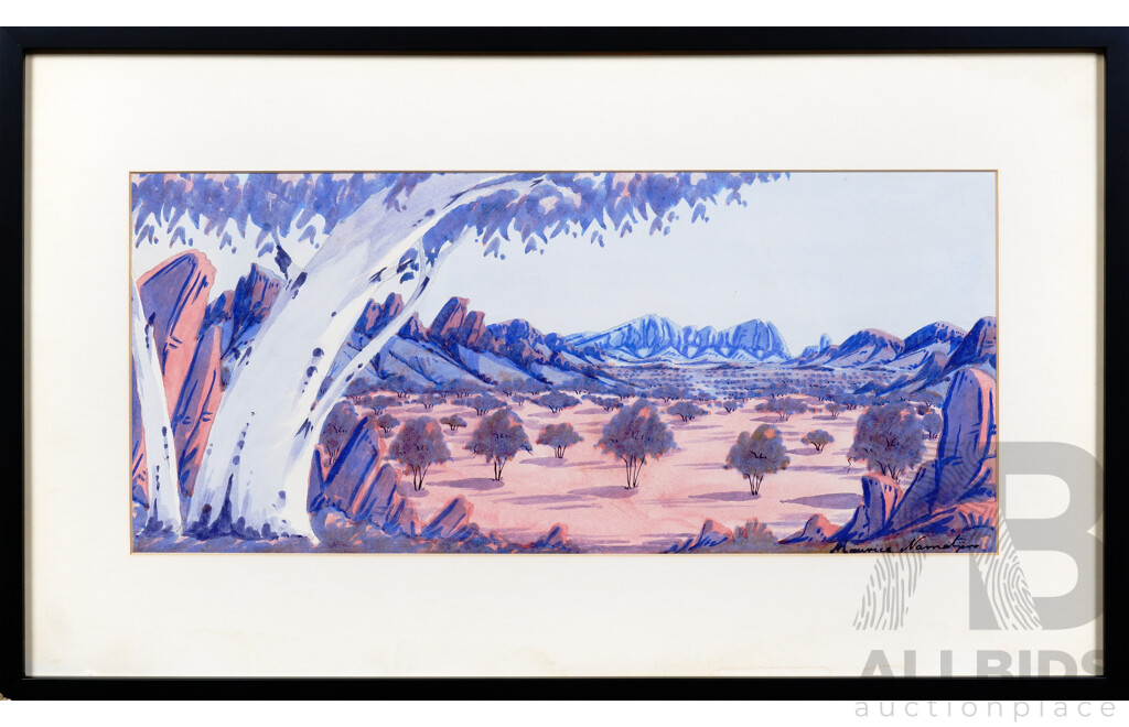 Maurice Namatjira (1938-1977), Central Australian Landscape, Watercolour