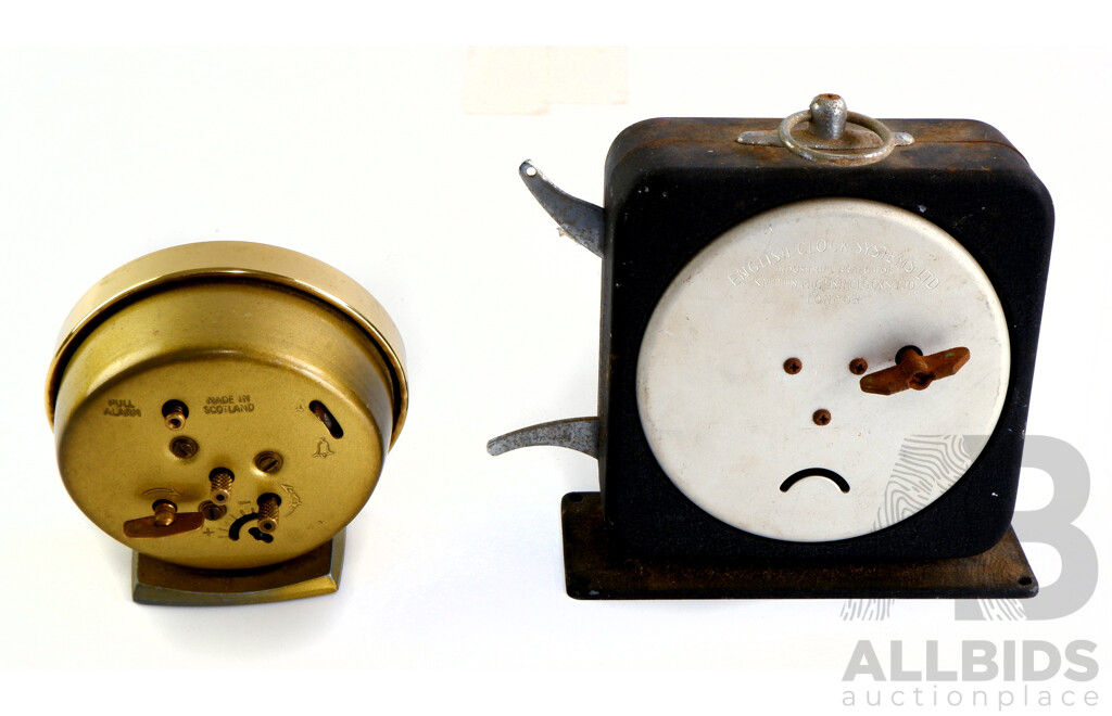 Vintage Smiths Interval Timer (England) and Westclox Baby Ben Alarm Clock, Made in Scotland