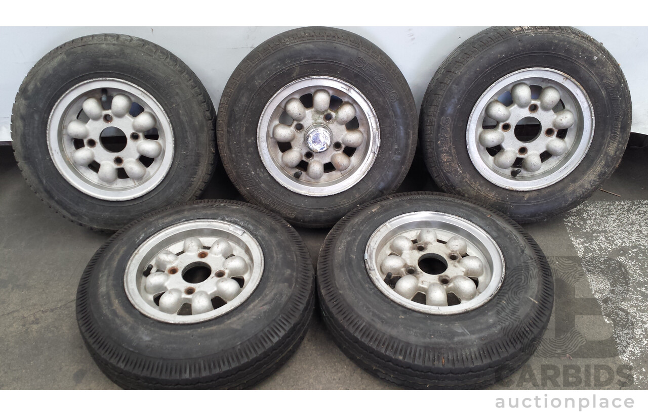 Alloy 10 Inch  Wheels With Tyres - Lot of Five