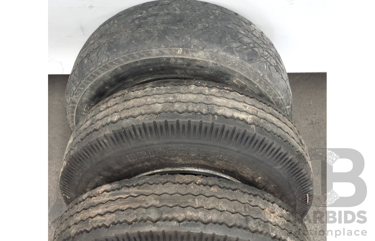 Alloy 10 Inch Wheels With Tyres - Lot of Three