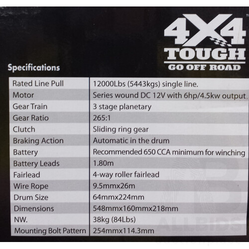 4x4 Tough 4WD Winch and Accessories