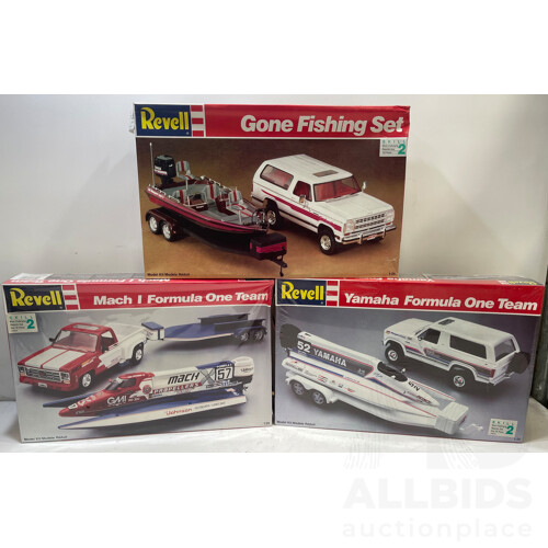 Revell Model Kits Car and Boat Sets - Lot of 3 - Brand New