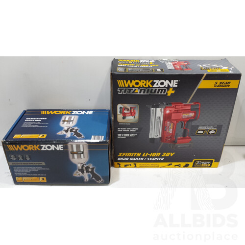 Workzone Spray Gun and Titanium Brad Nailer