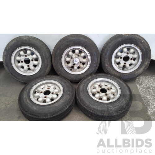 Alloy 10 Inch  Wheels With Tyres - Lot of Five