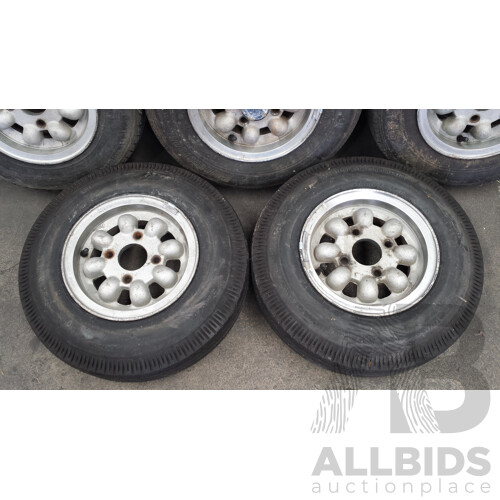 Alloy 10 Inch  Wheels With Tyres - Lot of Five