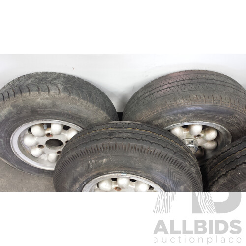 Alloy 10 Inch  Wheels With Tyres - Lot of Five