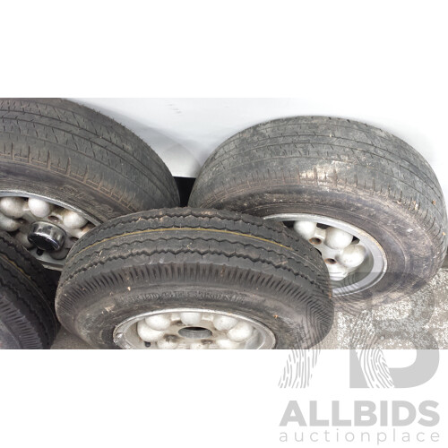 Alloy 10 Inch  Wheels With Tyres - Lot of Five