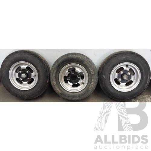 Alloy 10 Inch Wheels With Tyres - Lot of Three