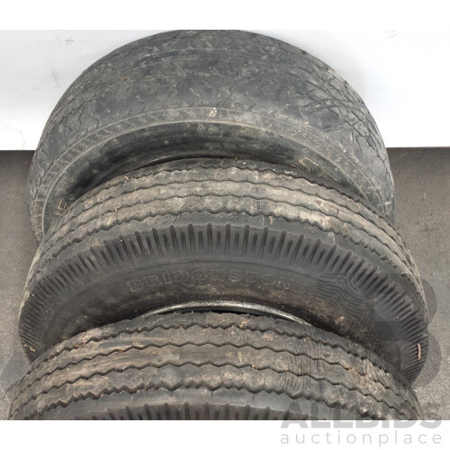 Alloy 10 Inch Wheels With Tyres - Lot of Three