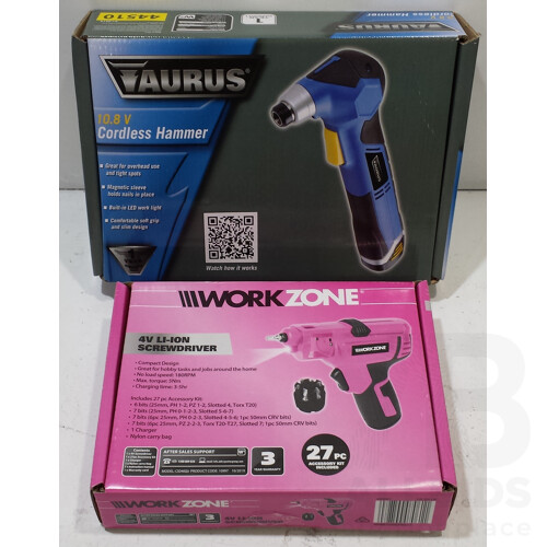 Taurus Cordless Hammer and Workzone Electric Screwdriver