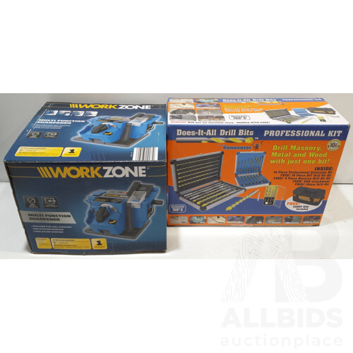 Workzone Multi Function Sharpener and the Renovator Does-It-All Drill Bits