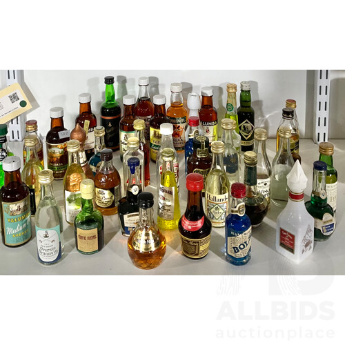 Large Collection Miniature Spirits Including Scotch Whisky, Bols, Midori Andmuch More