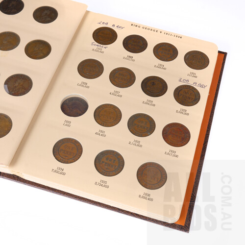 Dansco Australian Penny Album, 74 Coins From 1911-1964