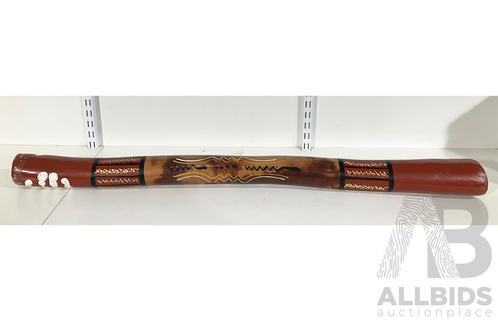 Hand Made and Decorated Hardwood Indigenous Didgeridoo by Joe Skeen