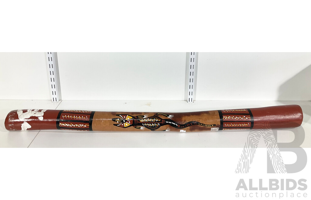 Hand Made and Decorated Hardwood Indigenous Didgeridoo by Joe Skeen