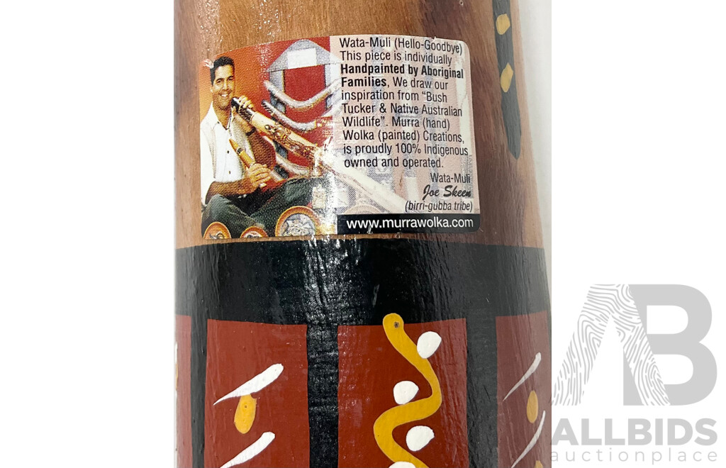 Hand Made and Decorated Hardwood Indigenous Didgeridoo by Joe Skeen