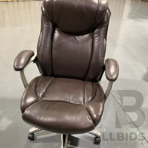 Office / Gaming Chair (Brown) With Tilt and Recline in Leather - ORP $499