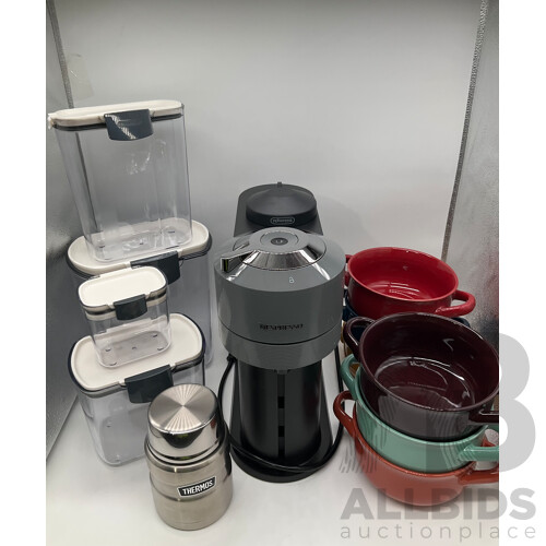 Assorted Kitchen Accessories - Including: DeLonghi Nespresso Machine, Set of 6 Bowls, and more - Lot of 4 - ORP $415.93