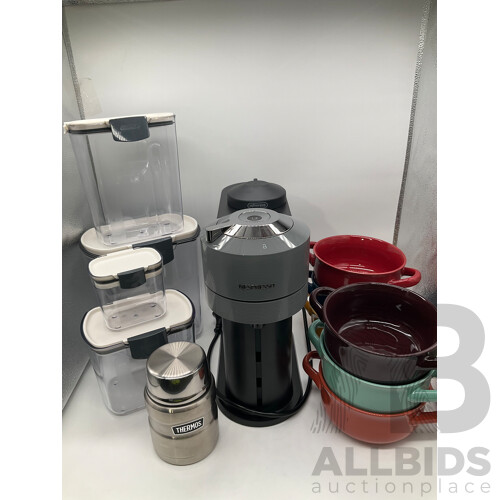 Assorted Kitchen Accessories - Including: DeLonghi Nespresso Machine, Set of 6 Bowls, and more - Lot of 4 - ORP $415.93