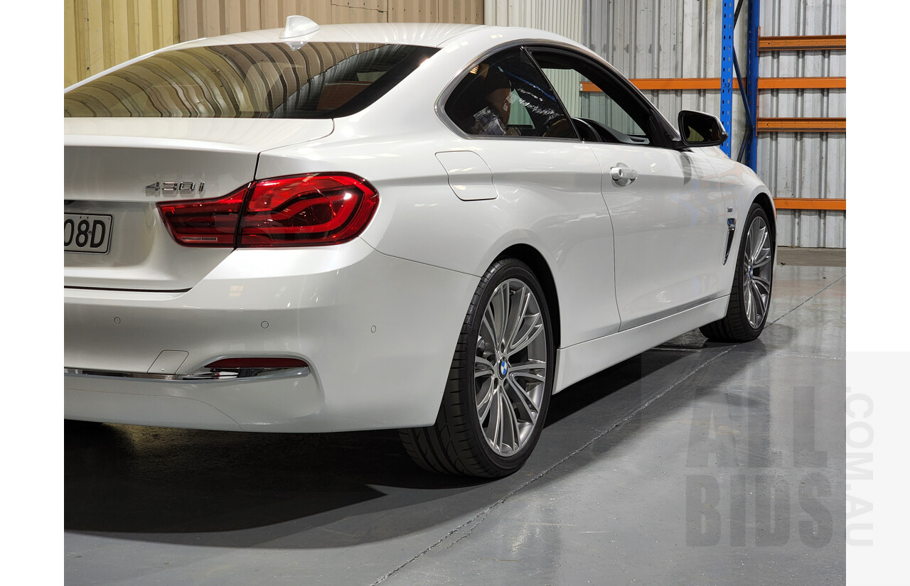 6/2017 BMW 430i Luxury Line Individual F32 MY15 2d Coupe Pearl White 2.0L Turbo