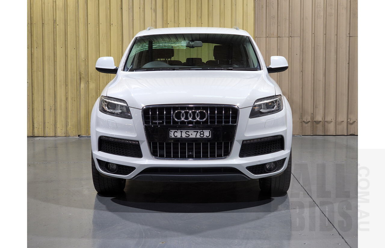 9/2012 Audi Q7 3.0 TDI Quattro S-Line MY12 4d Wagon White 3.0L - Turbo Diesel - 7 Seater