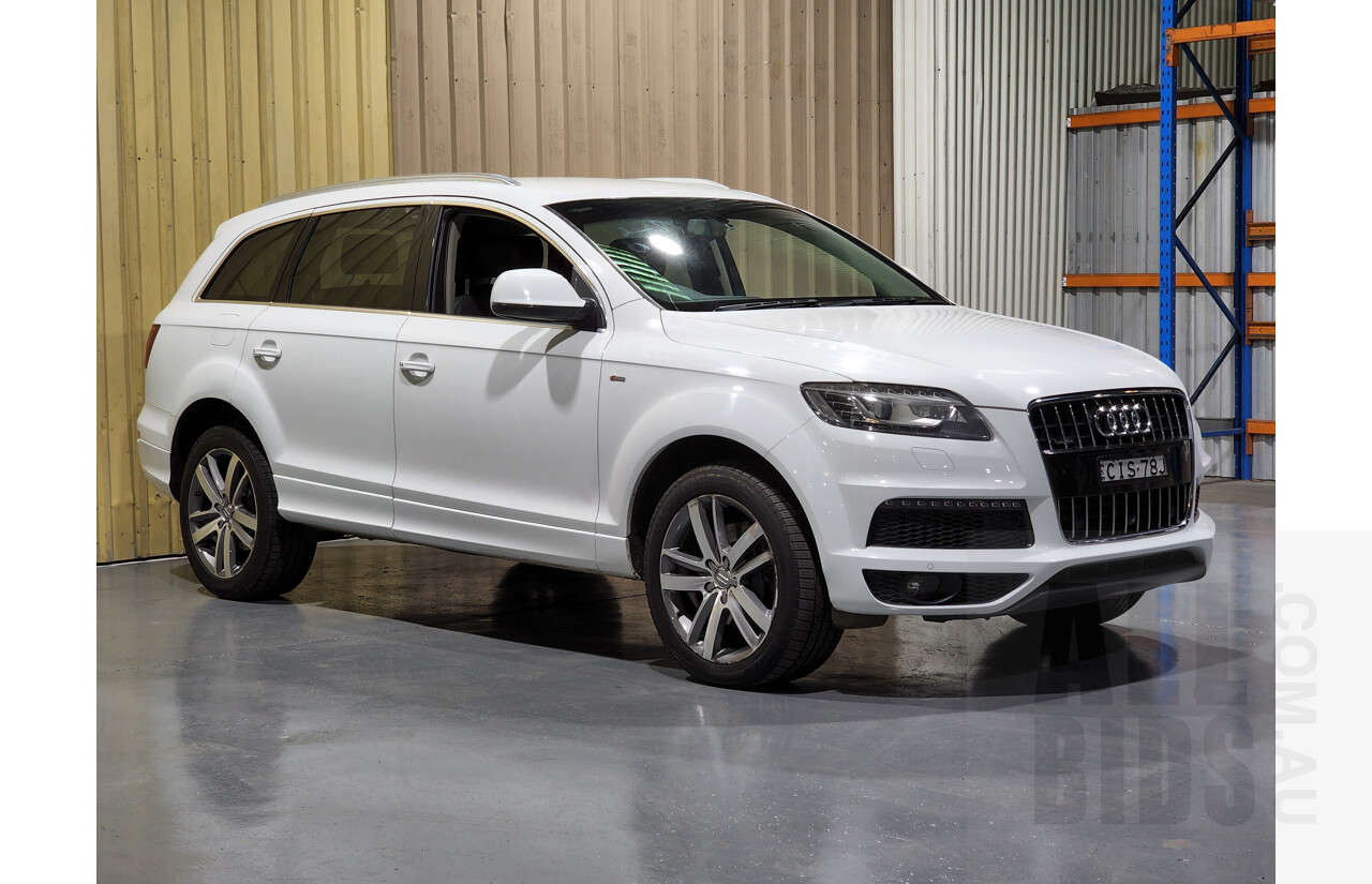 9/2012 Audi Q7 3.0 TDI Quattro S-Line MY12 4d Wagon White 3.0L - Turbo Diesel - 7 Seater