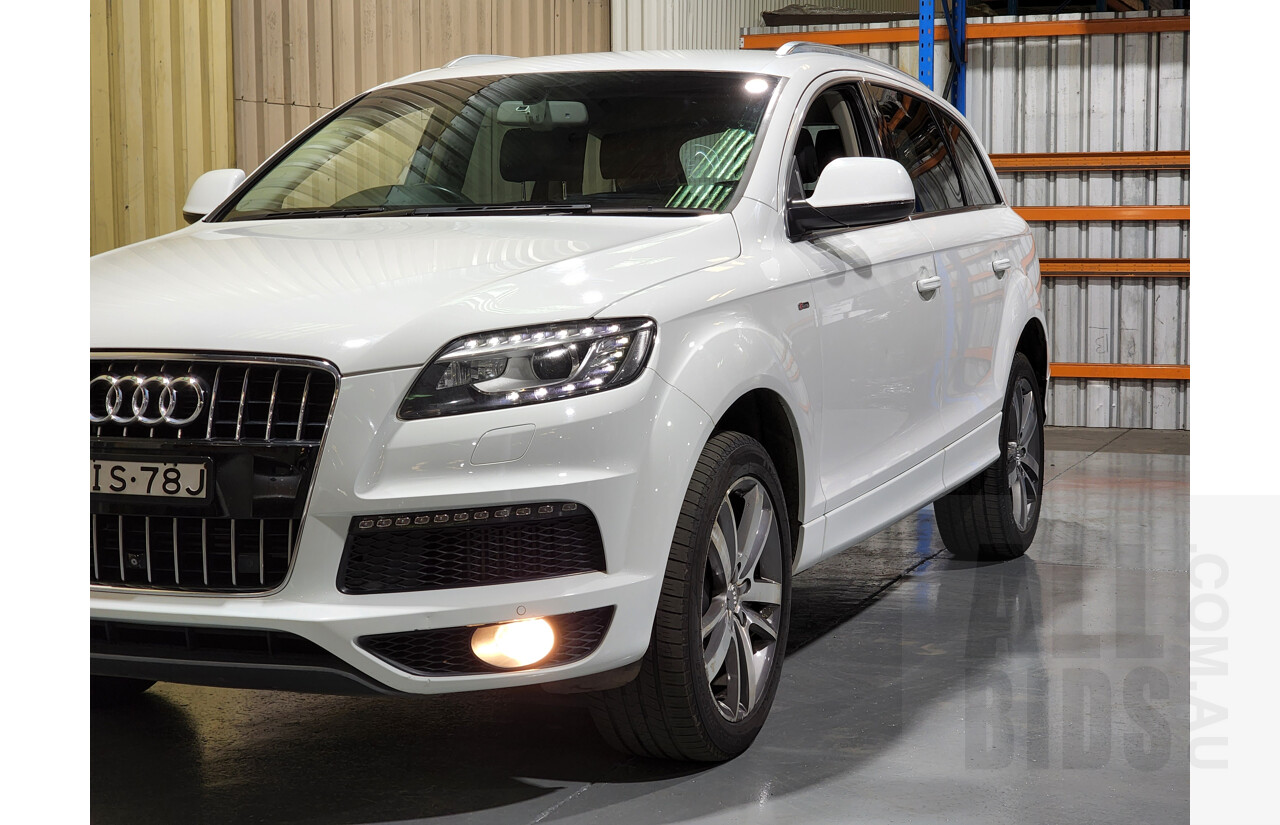 9/2012 Audi Q7 3.0 TDI Quattro S-Line MY12 4d Wagon White 3.0L - Turbo Diesel - 7 Seater